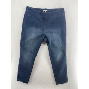 Woman Within Plus Size 20 Pull‎ On Jeggings Cropped Denim